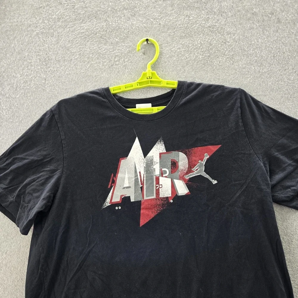 Jordan Men Shirt XL Black Graphic Print Air Logo Short Sleeve‎